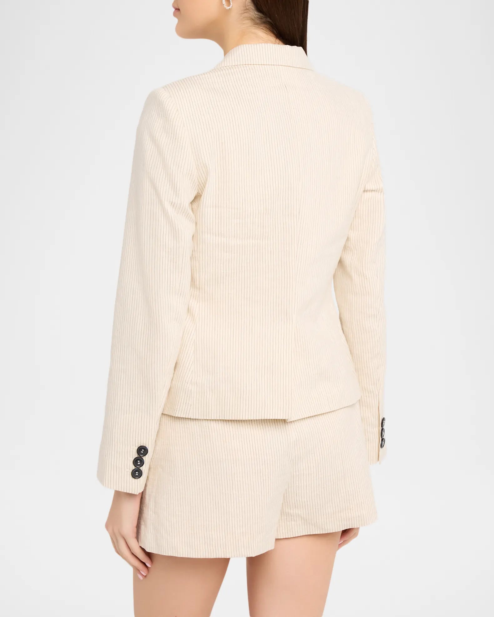 Frame Striped Smart Blazer