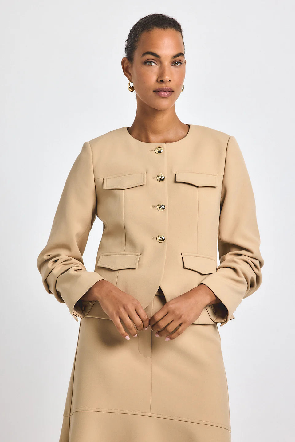 Derek Lam Novessa Ruched Sleeve Jacket