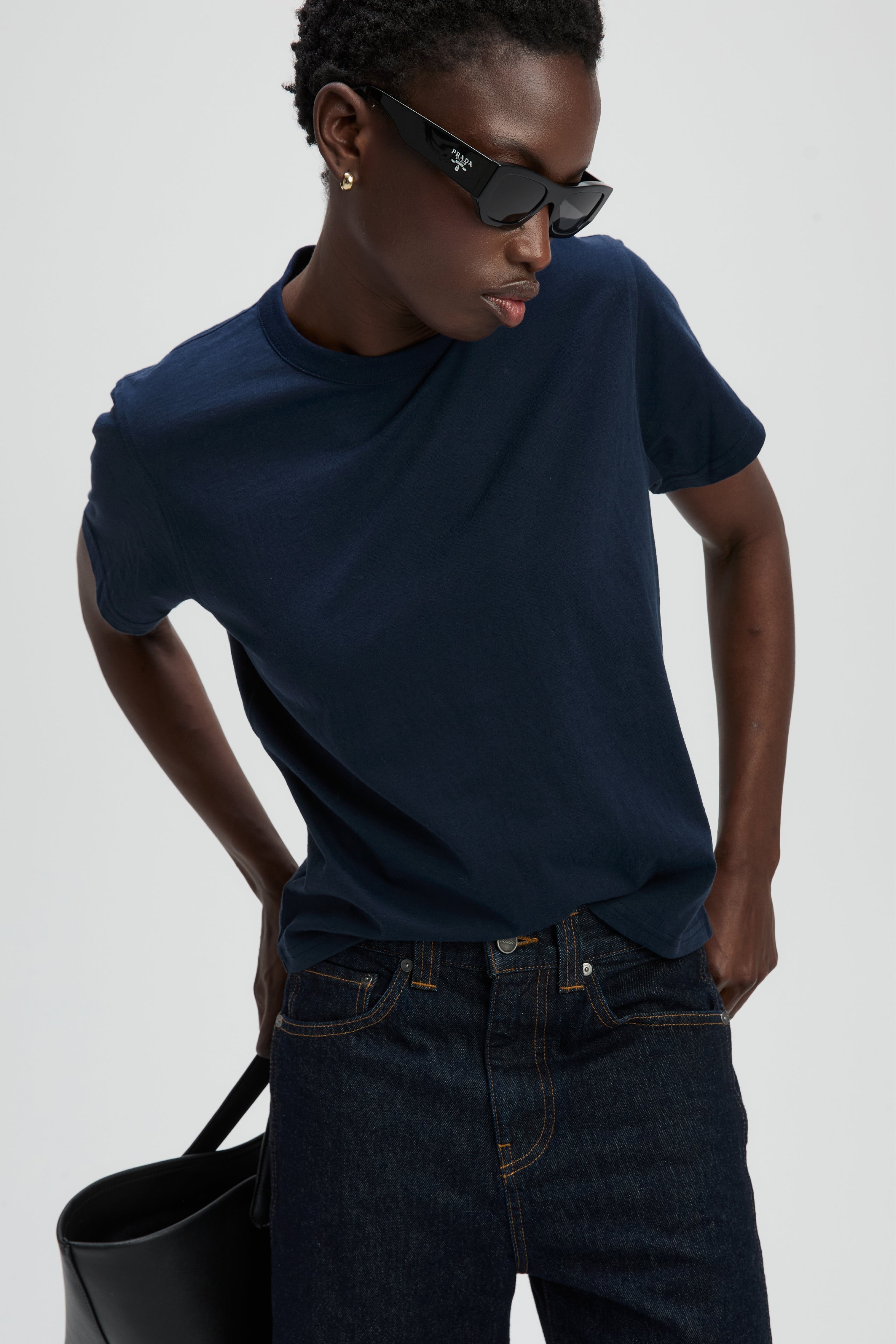 The Iconically Soft Perfect Tee in Navy - WS