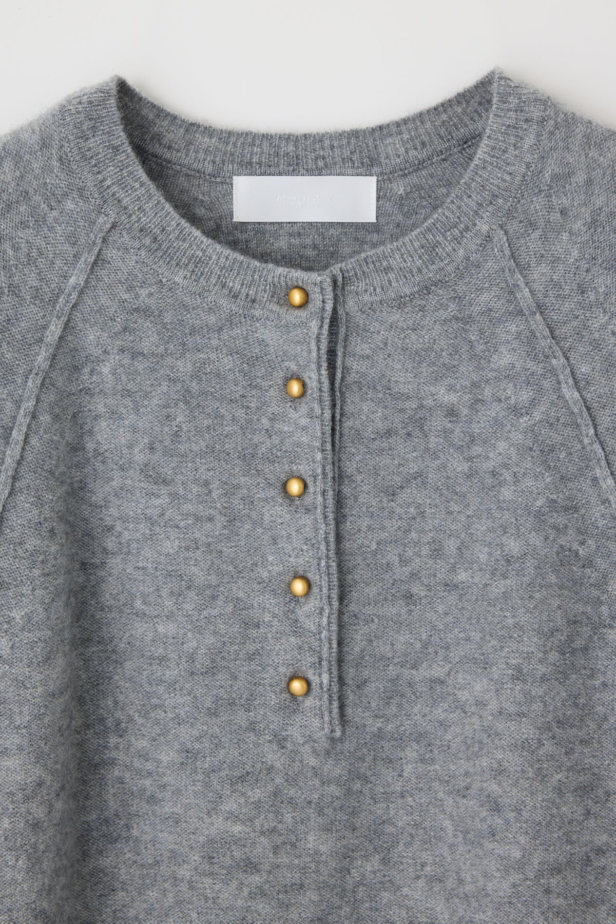 Moussy Vintage Henry Knit Polo - Light Gray
