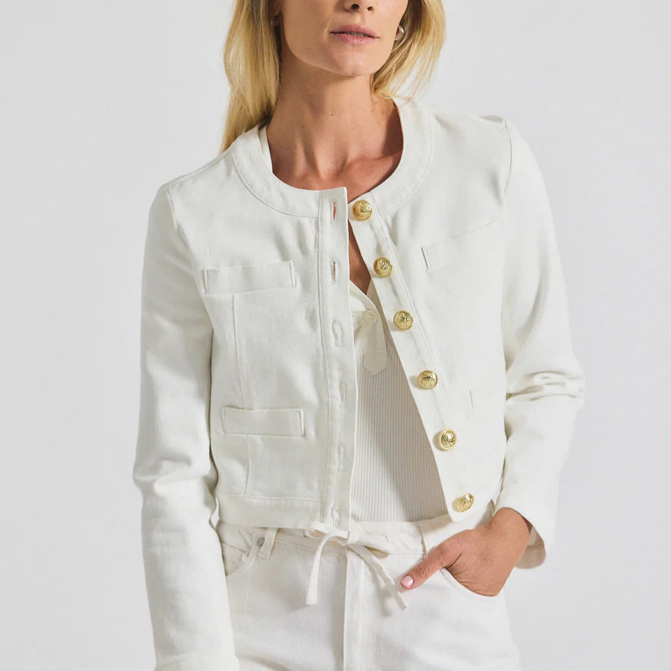 Derek Lam Penny Cropped Stretch Denim Jacket