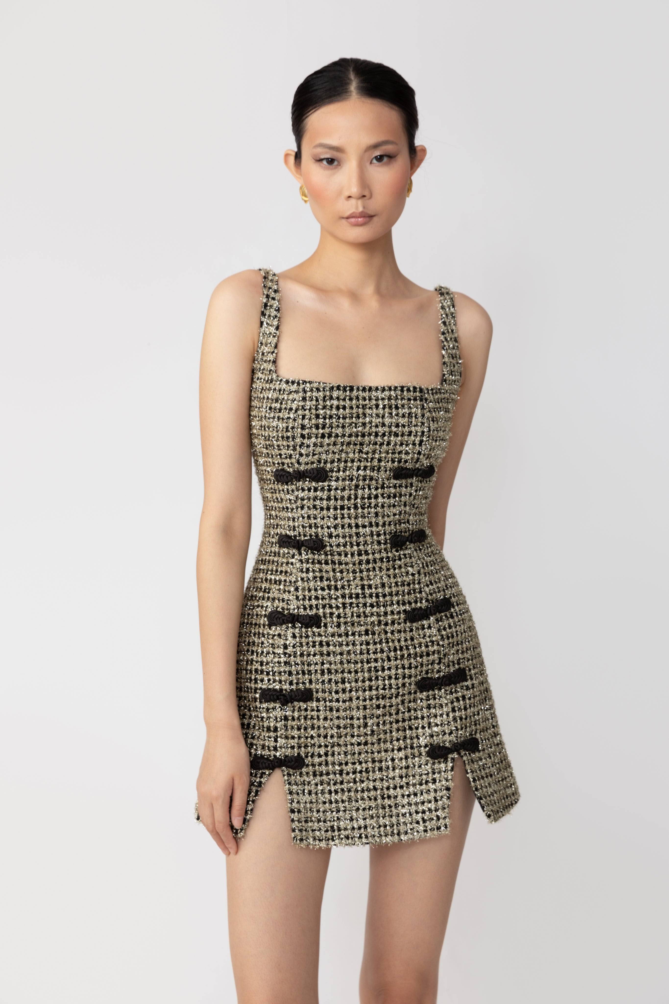 Sau Lee Aidan Tweed Dress