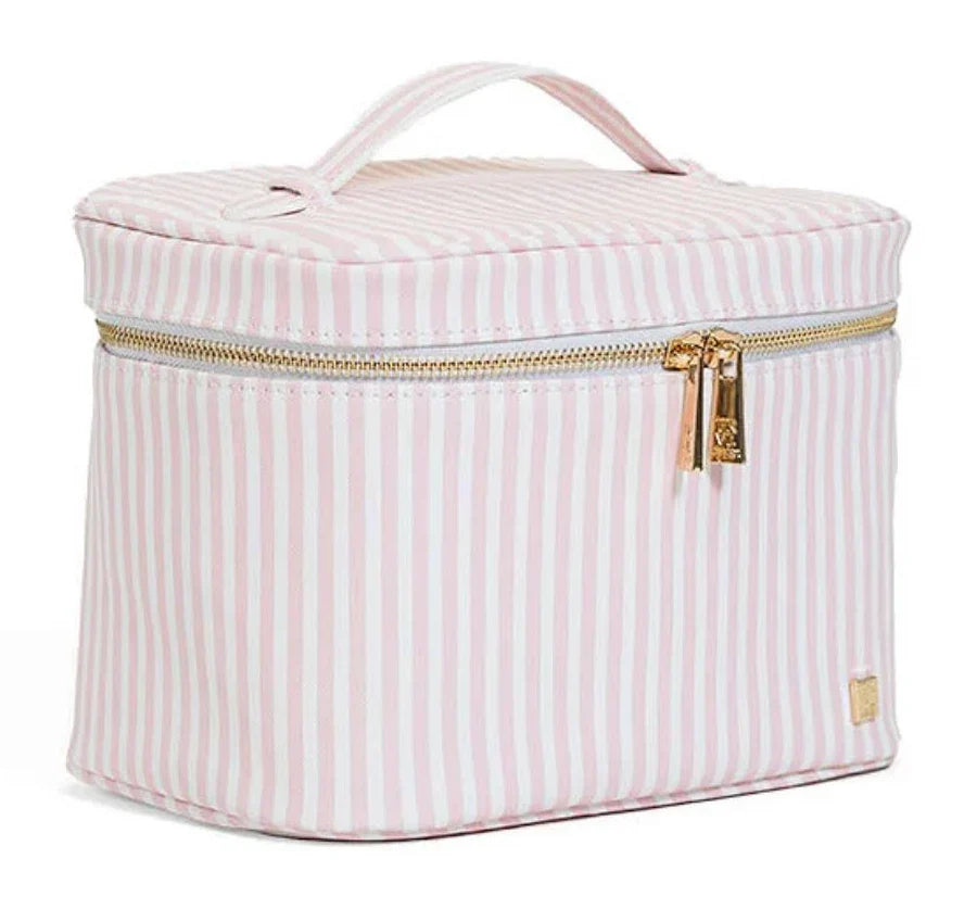 TRVL Designs Luxe Vanity Train Case - Pimlico Stripe Pink