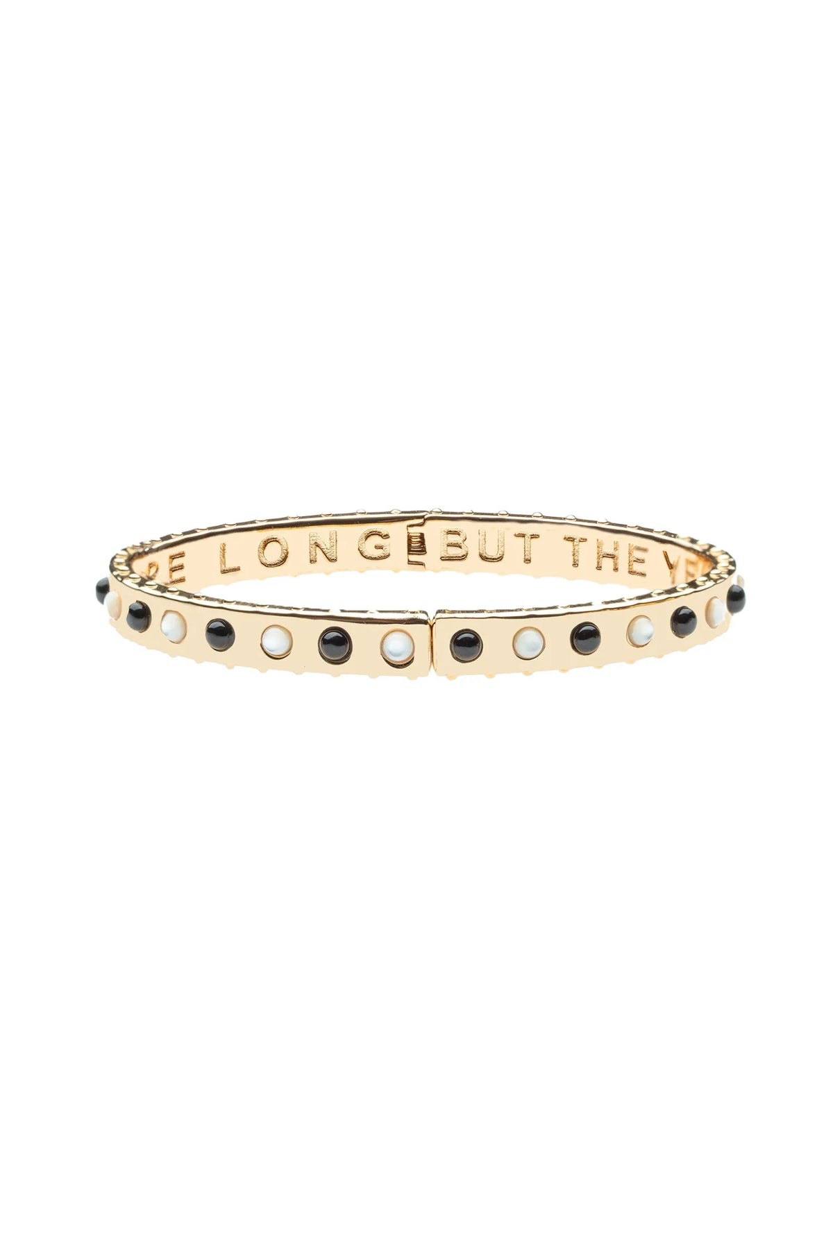 Jane Win FOREVER Time Flies Bangle - Onyx/Mother of Pearl