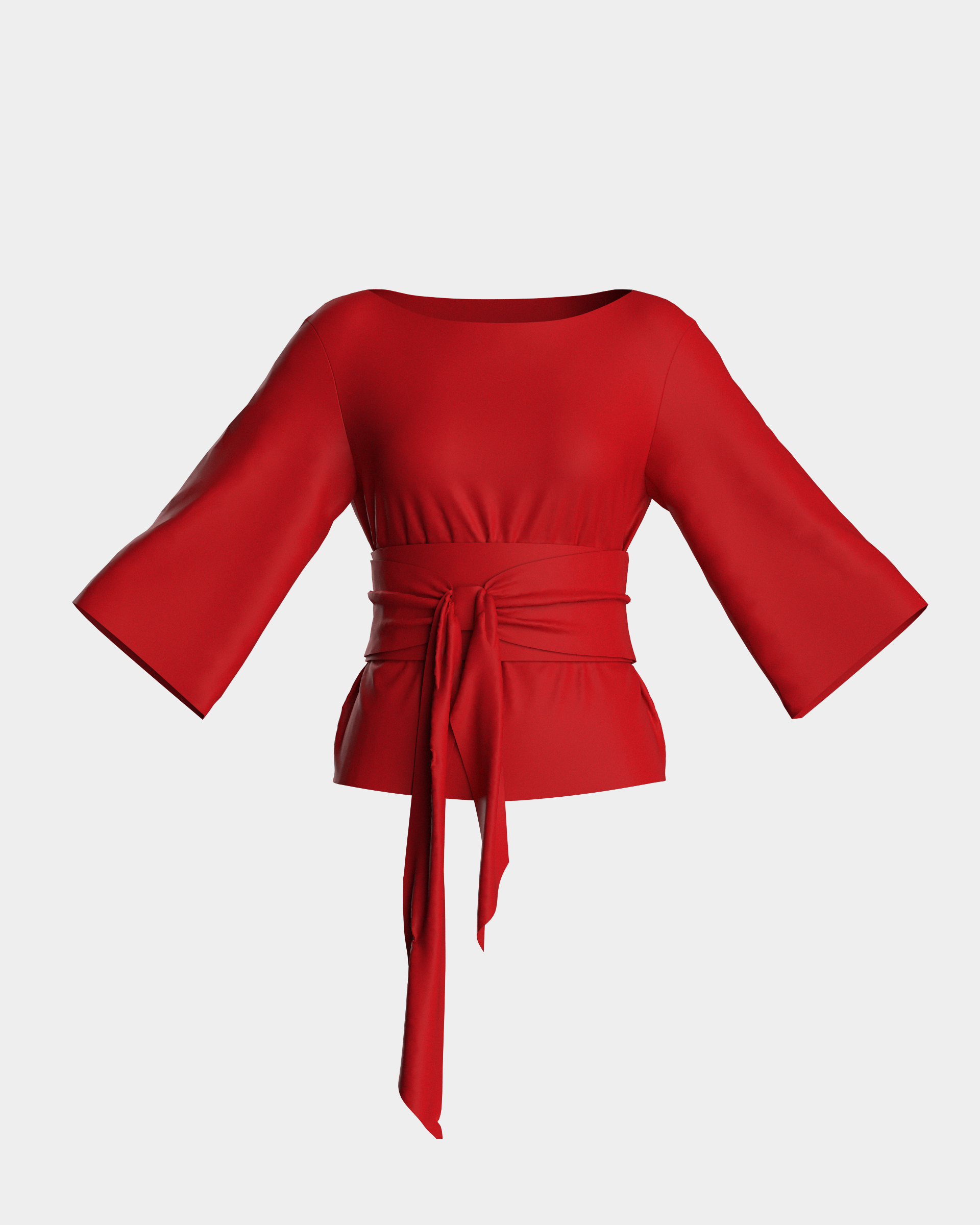 Whitney Wrap Top Solid Viscose Blend Viscose Blend Red