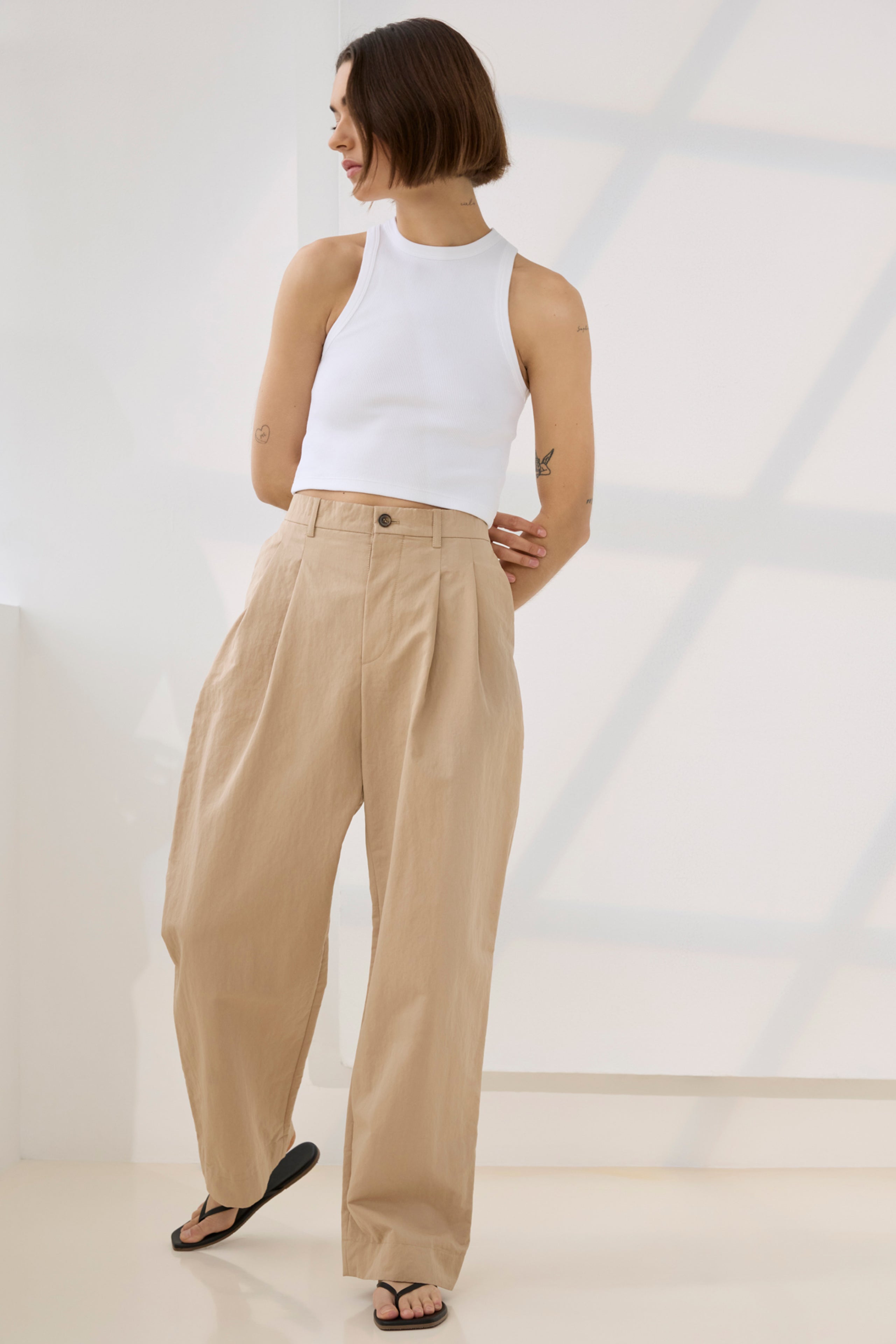 The Cropped Not So Basic Tank in White