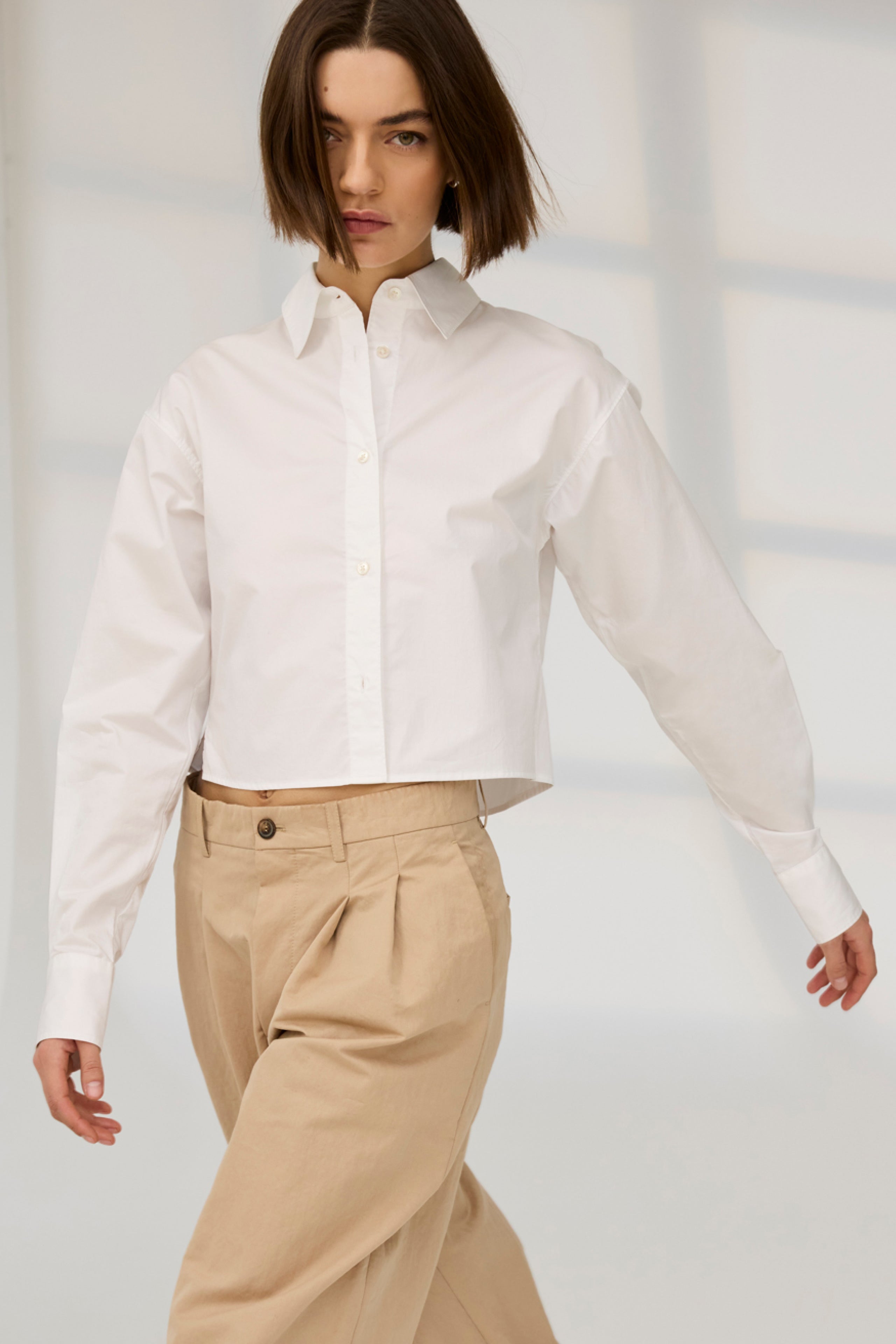 The Cropped Everything Shirt in White