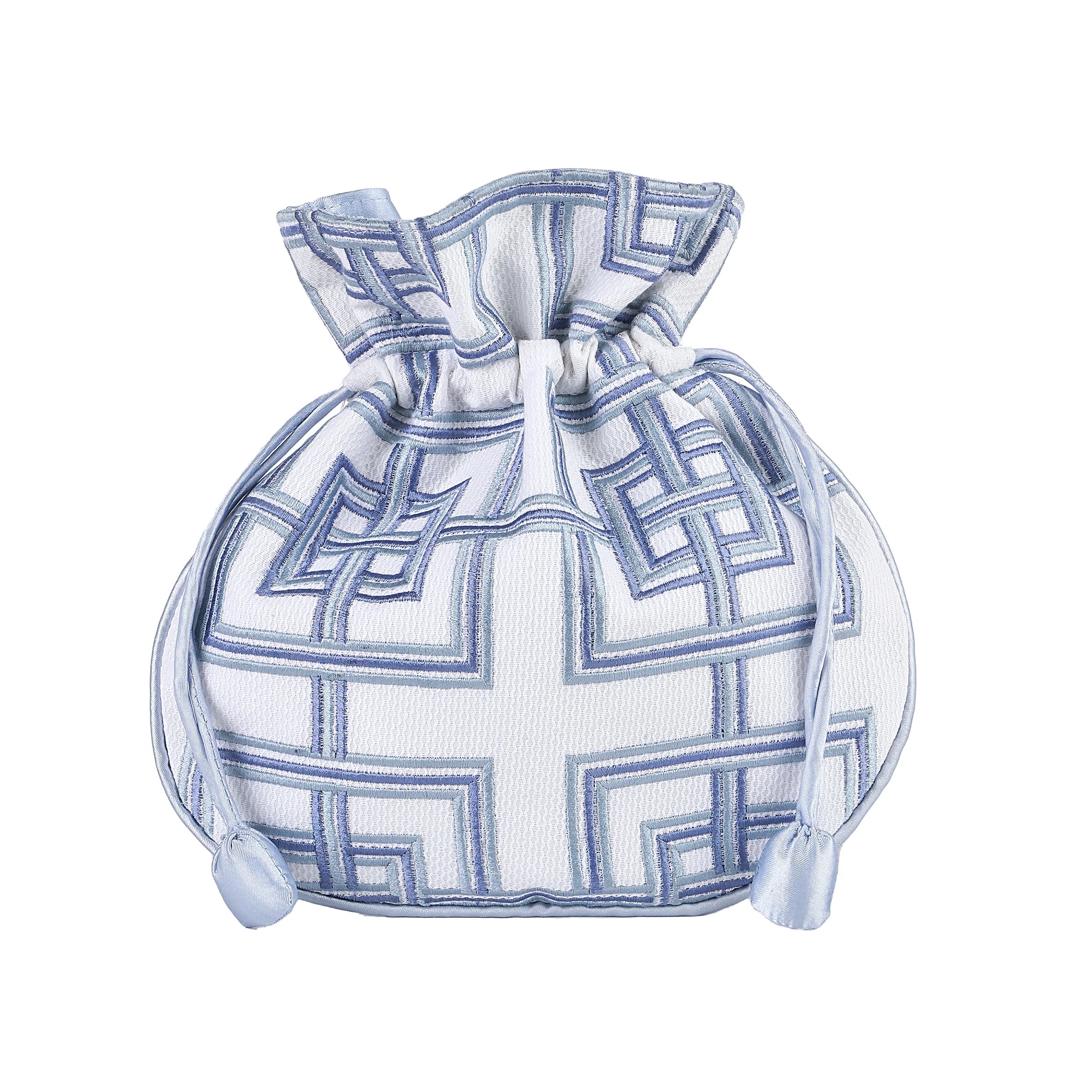 Lenora Geometric Jewelry Pouch - Blue