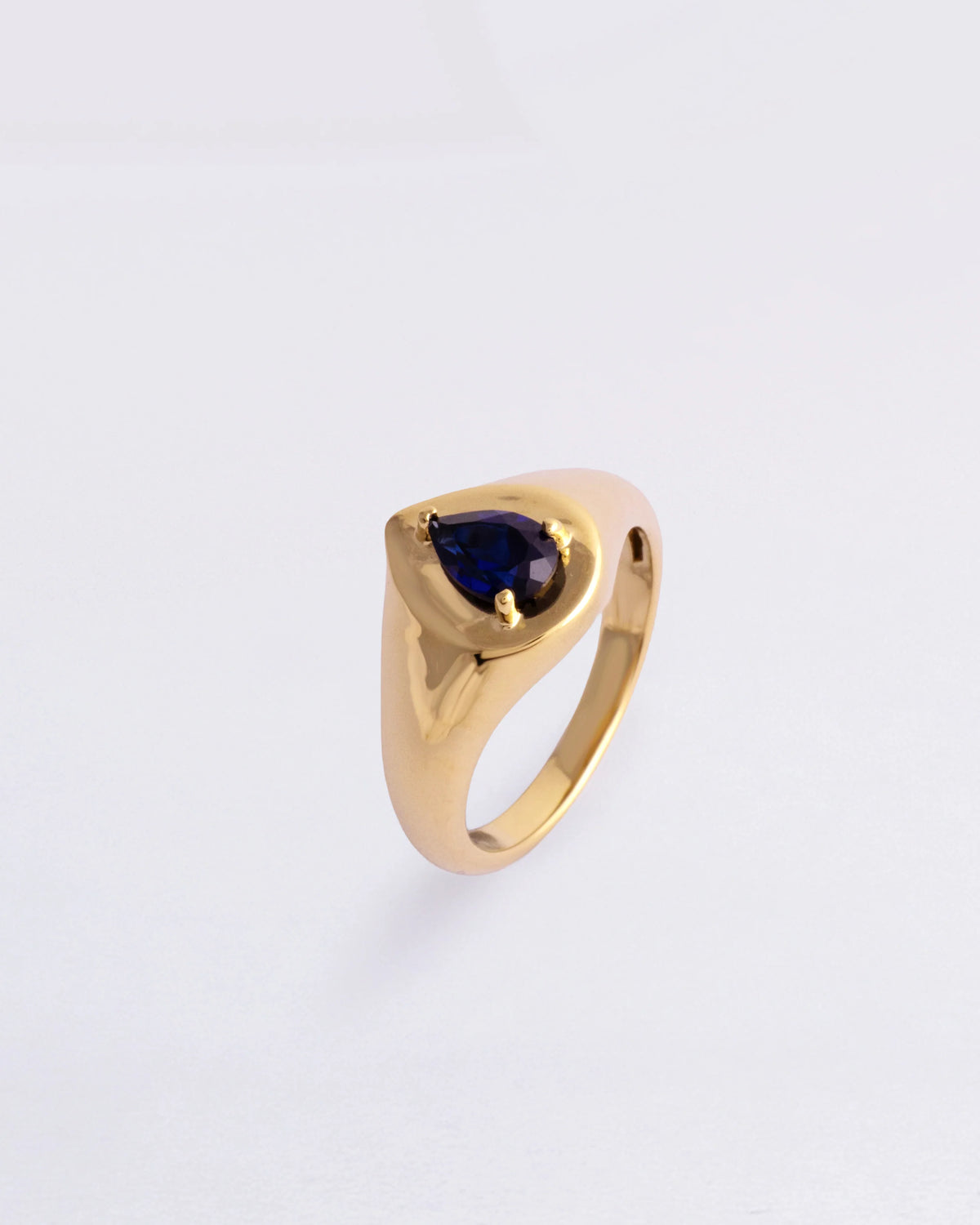 Hyou Created Sapphire Signet Pinky Ring - Size 3