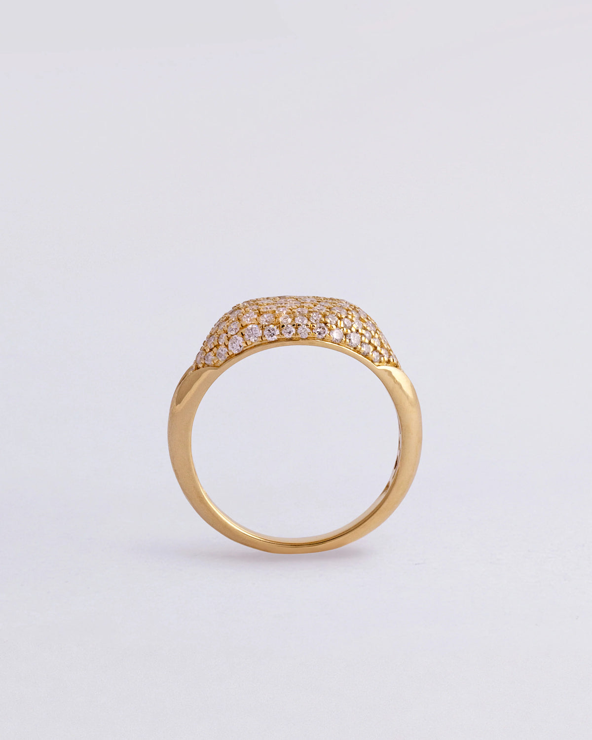 Hyou Diamond Studded Signet Pinky Ring - Size 3
