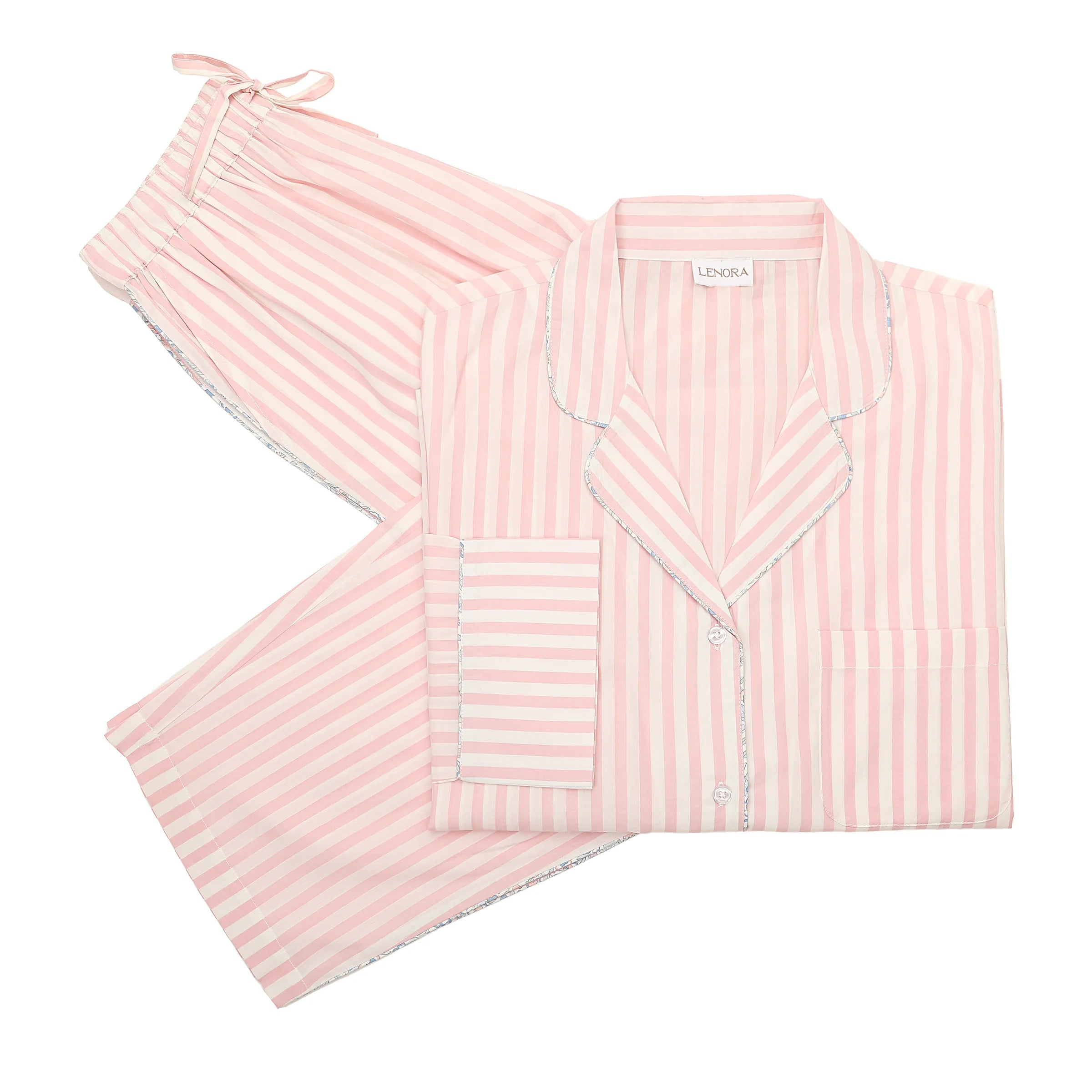 Lenora Classic Cotton Striped Capri Pajamas