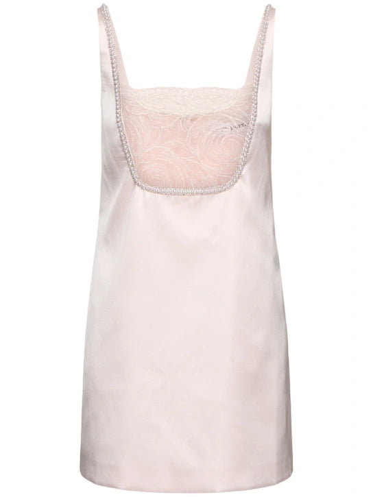 Self Portrait Satin Bow Mini Dress