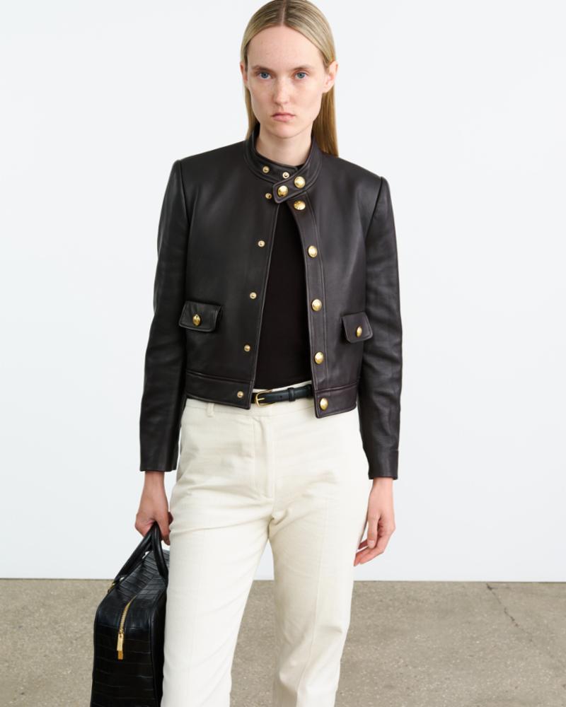 HADLEY LEATHER CROPPED JACKET