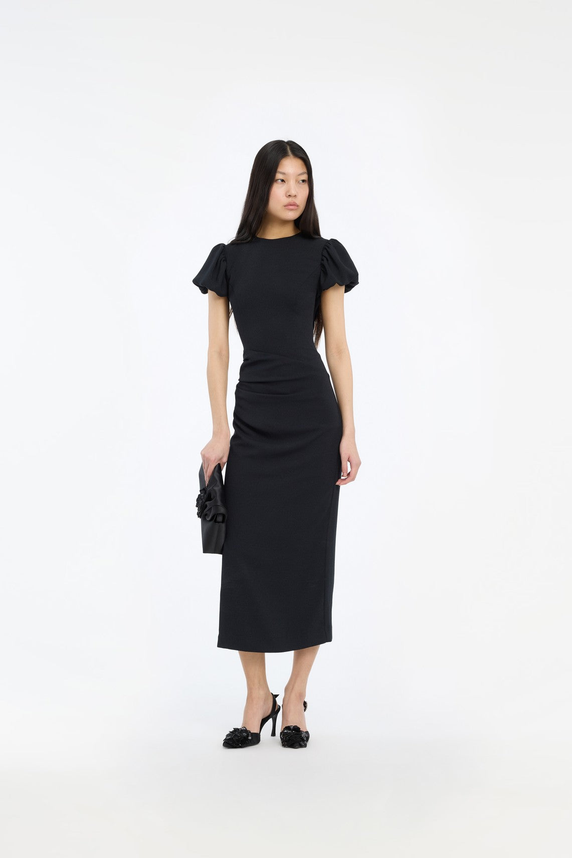 MIDI PUFF SLEEVE DRESS