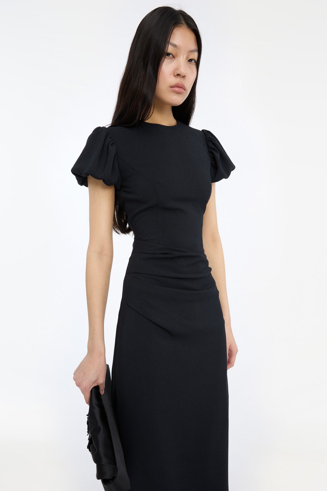 MIDI PUFF SLEEVE DRESS