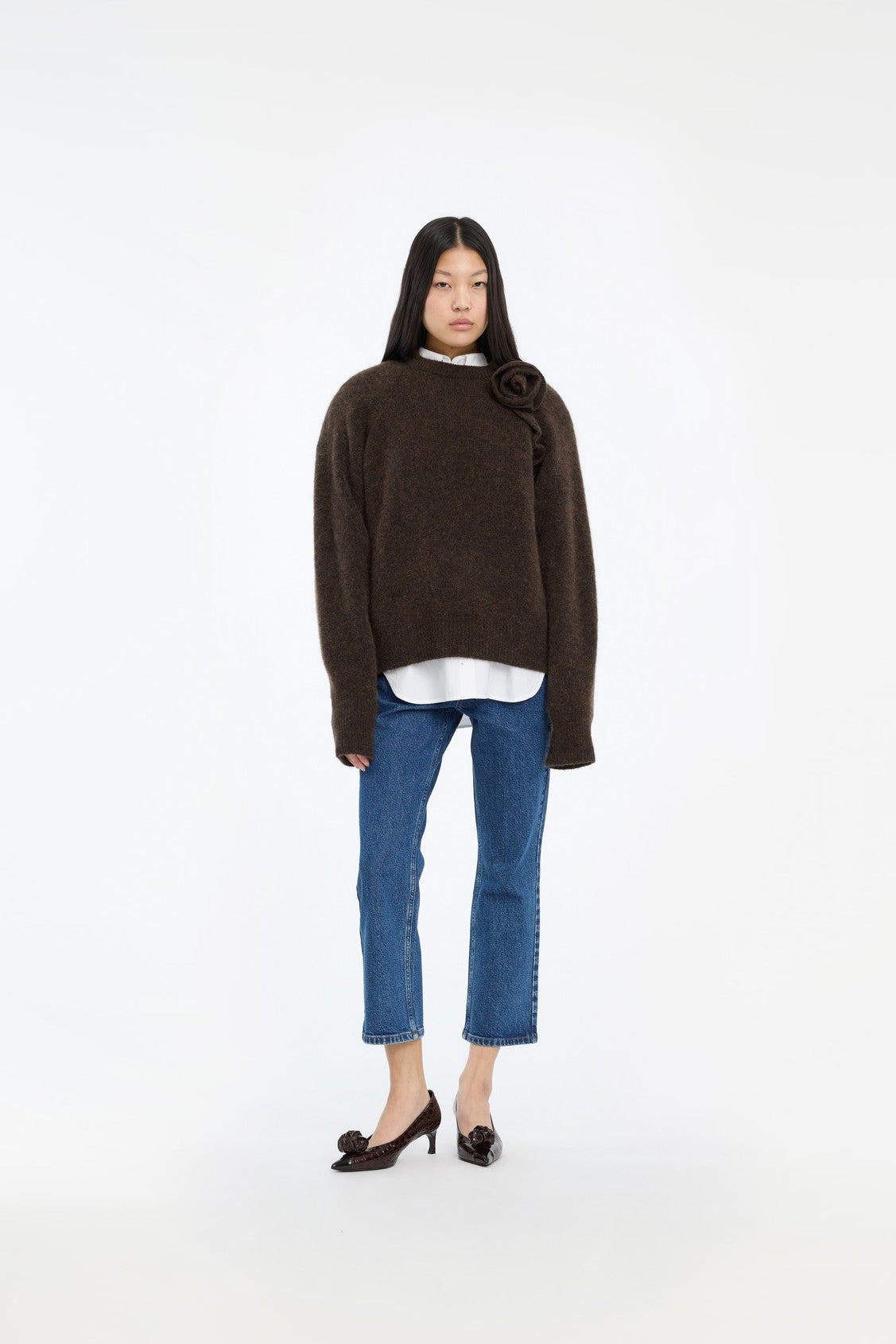 KNIT FLOWER JUMPER
