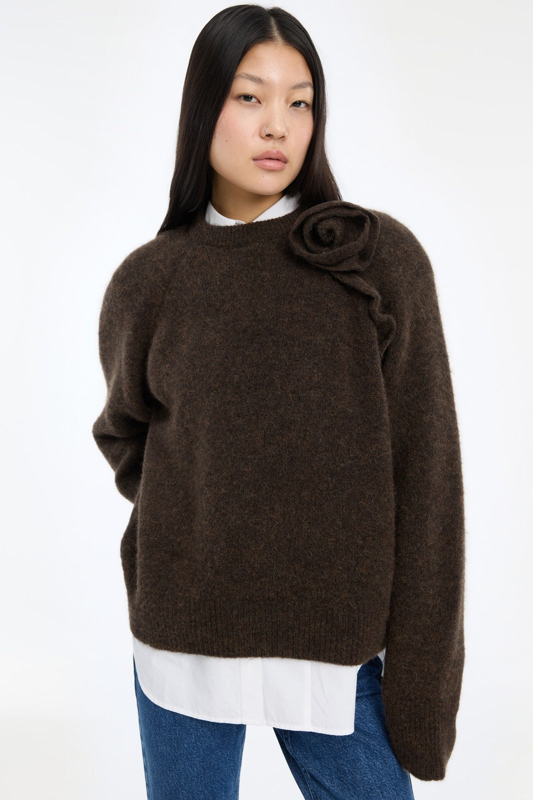 KNIT FLOWER JUMPER
