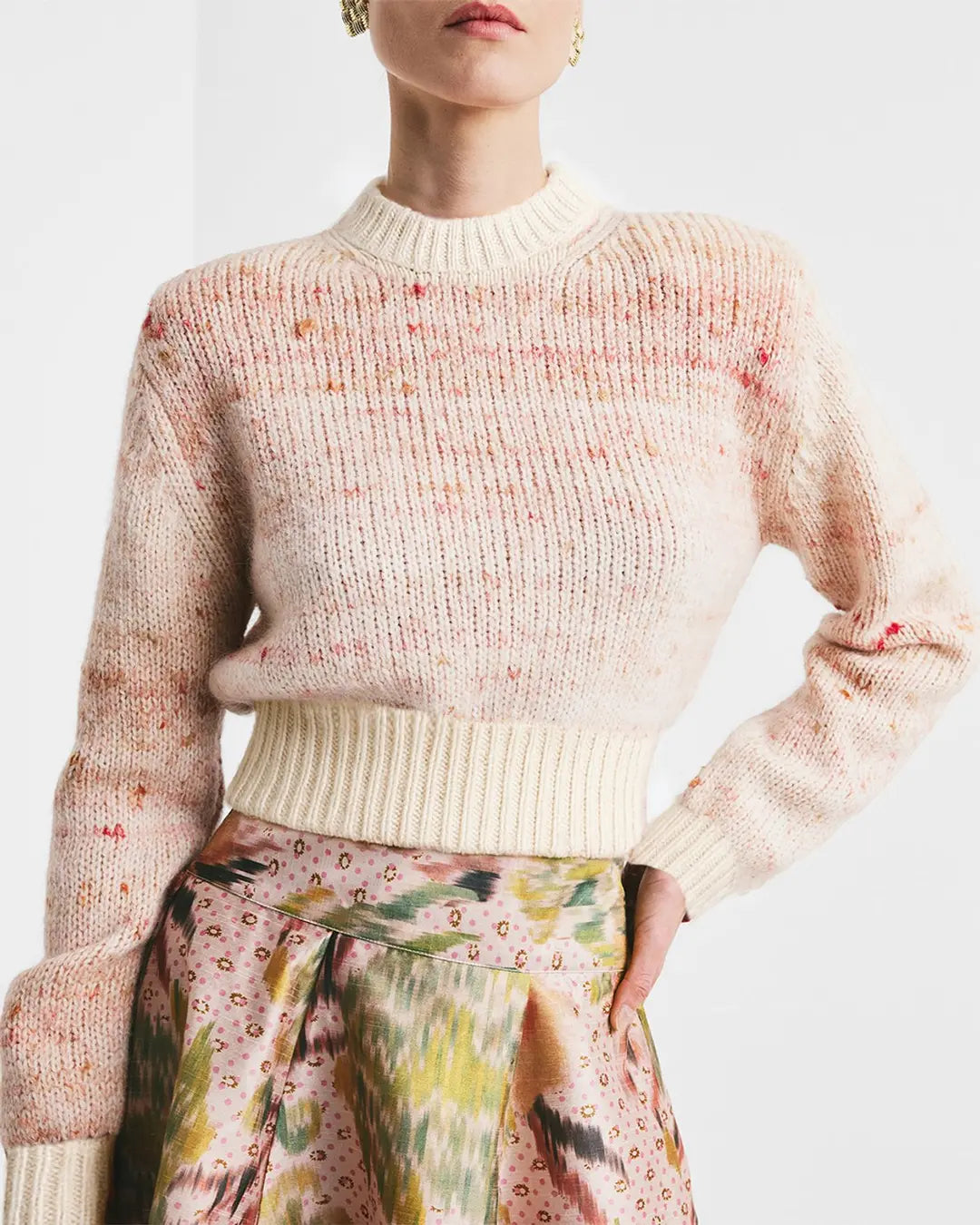 byTiMo Melange Knit Sweater - Pink