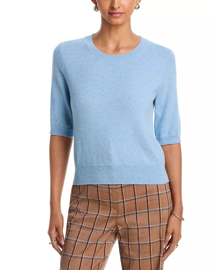 Veronica Beard Shana Cashmere Sweater - Pale Blue River Melange