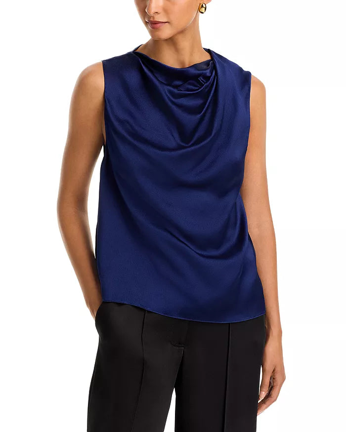 Vince Bias Twist Shoulder Sleeveless Top