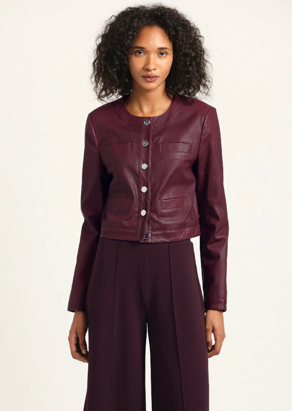 Derek Lam Penny Stretch Leather Jacket