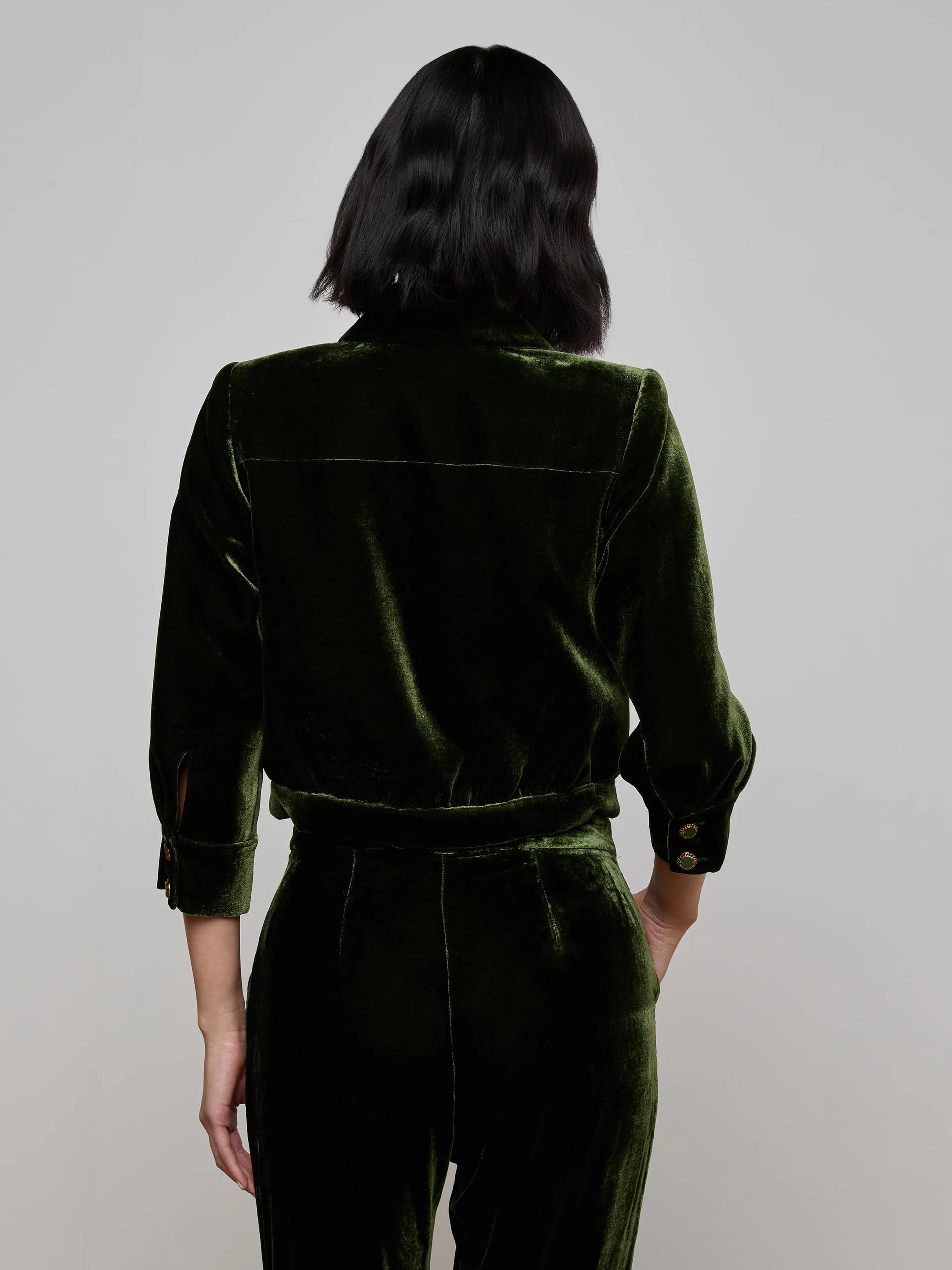 L'Agence Jia Crop 3/4 Sleeve Jacket