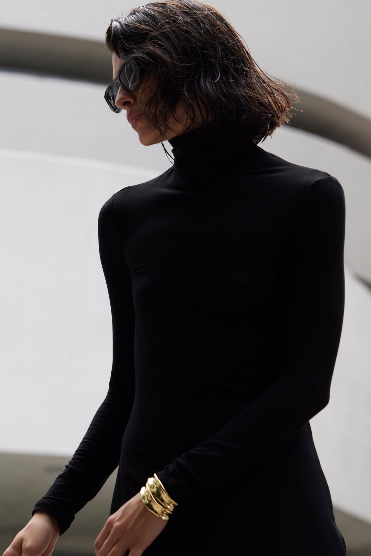 The Turtleneck Dress in Black - WS
