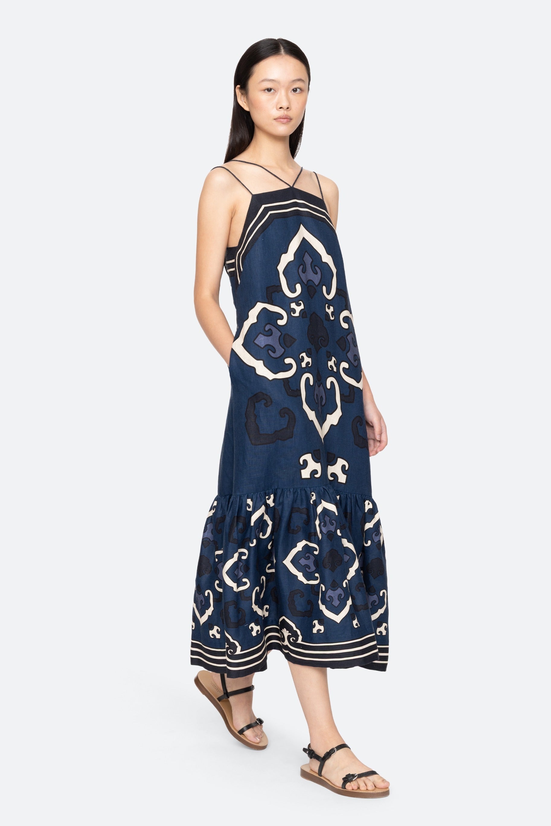 BLAISE PRINT SPAGHETTI STRAP DRESS
