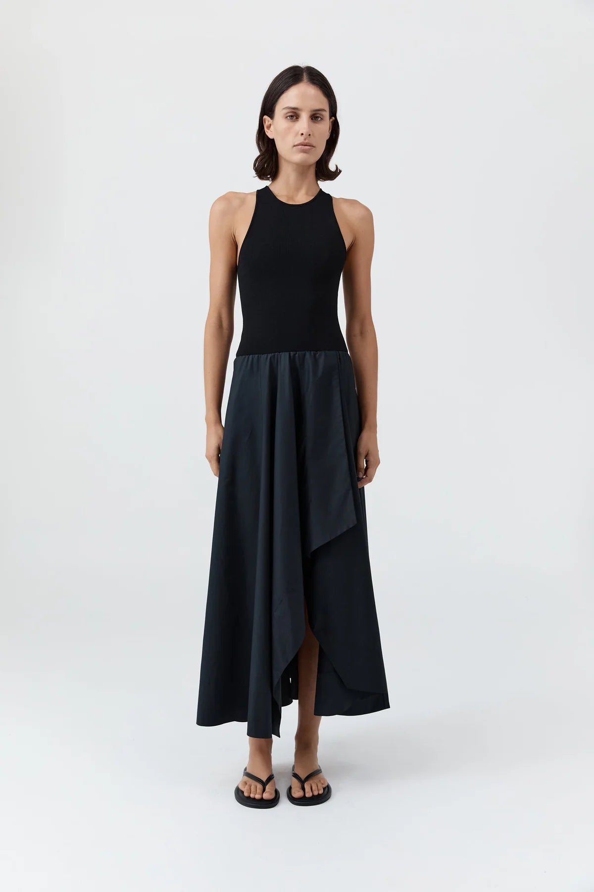 St. Agni Knit Bodice Asymm Dress