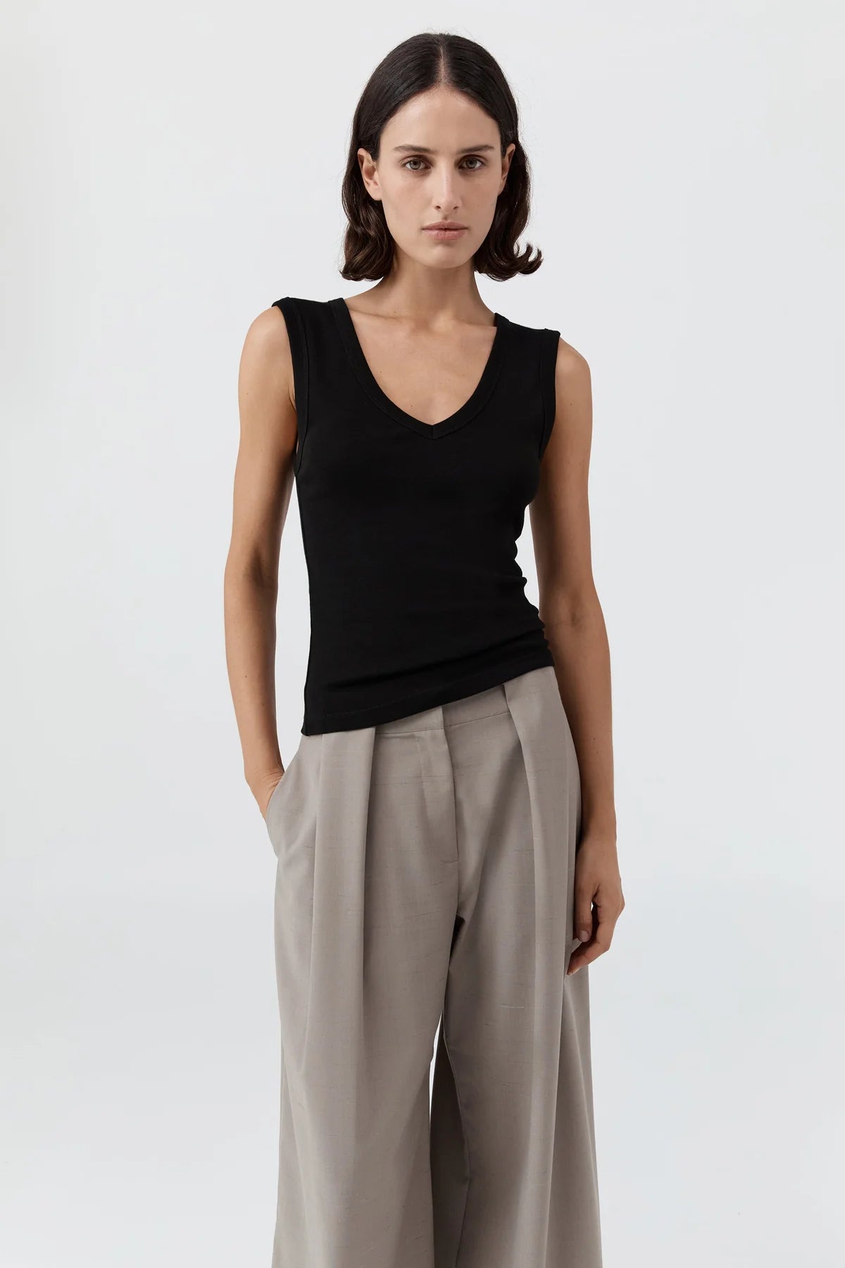 St. Agni Organic Cotton 90's Top - Black