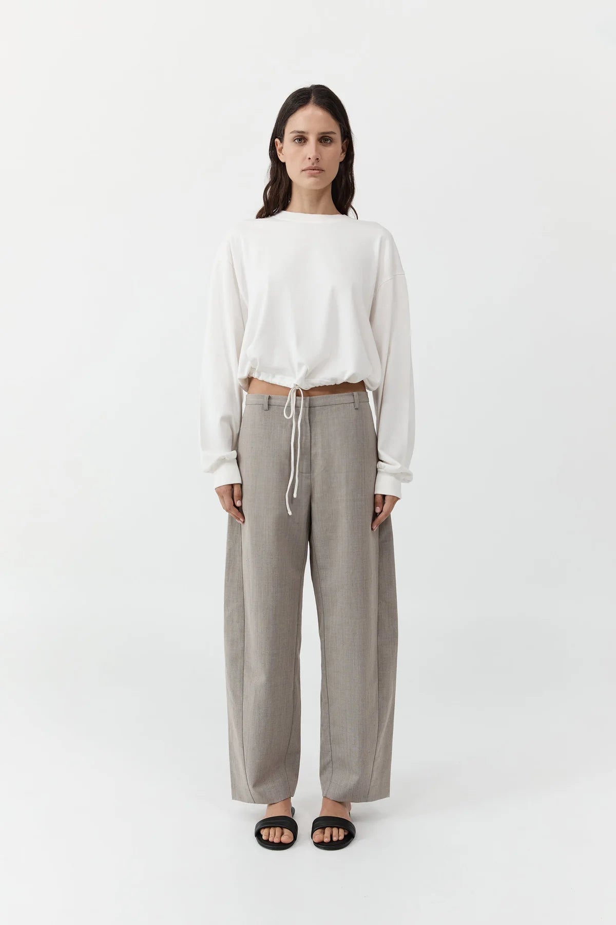 St. Agni Drawstring Long Sleeve Top
