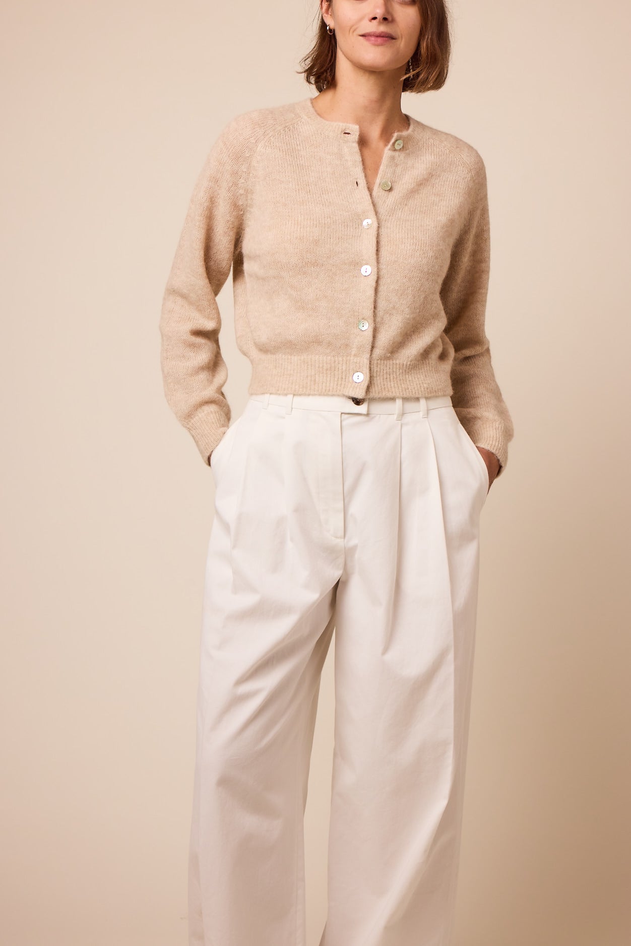 Doen Petra Cardigan - Hazelnut Creme