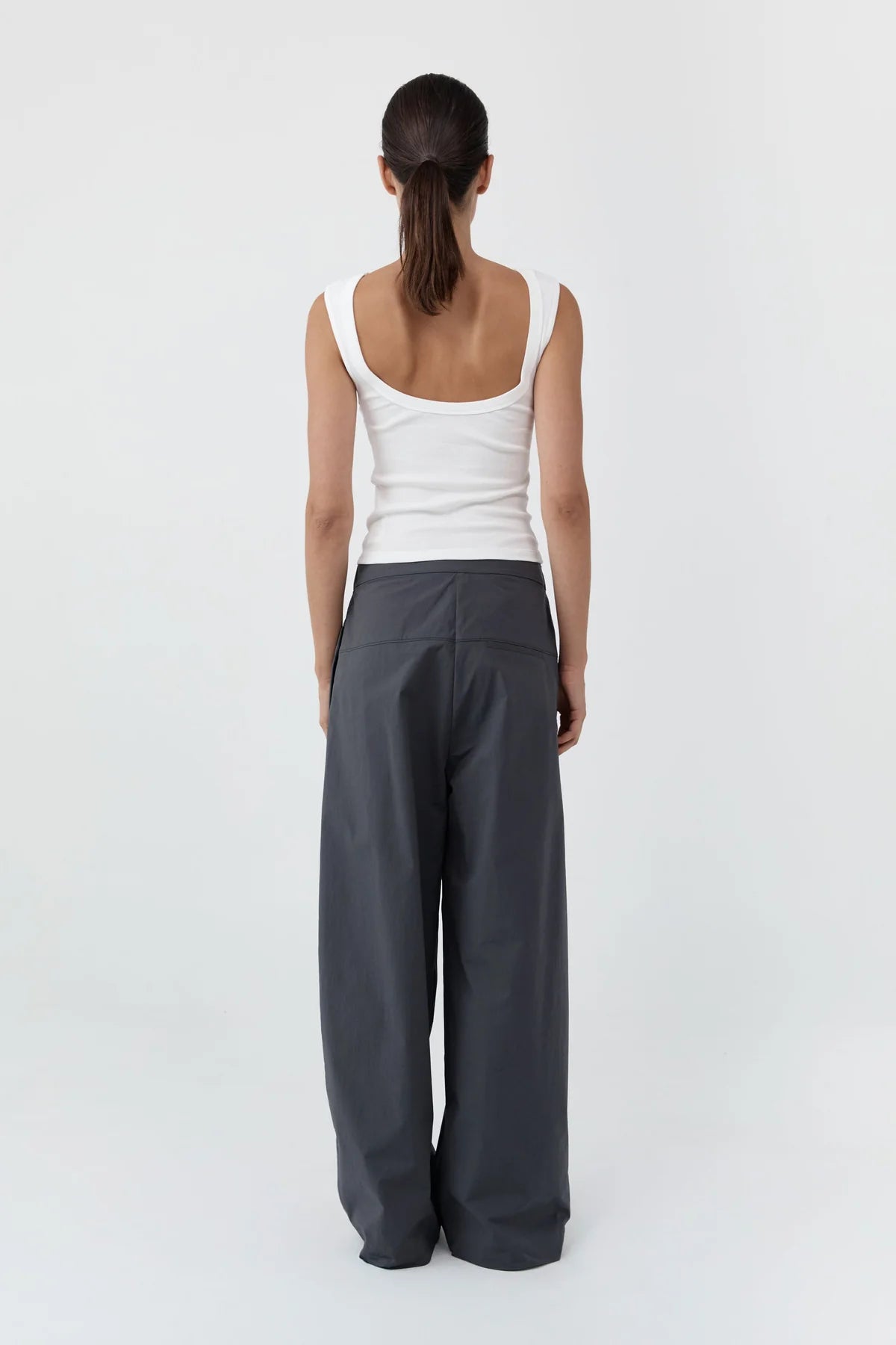 St. Agni Relaxed Pleated Pants - Iron Glaze