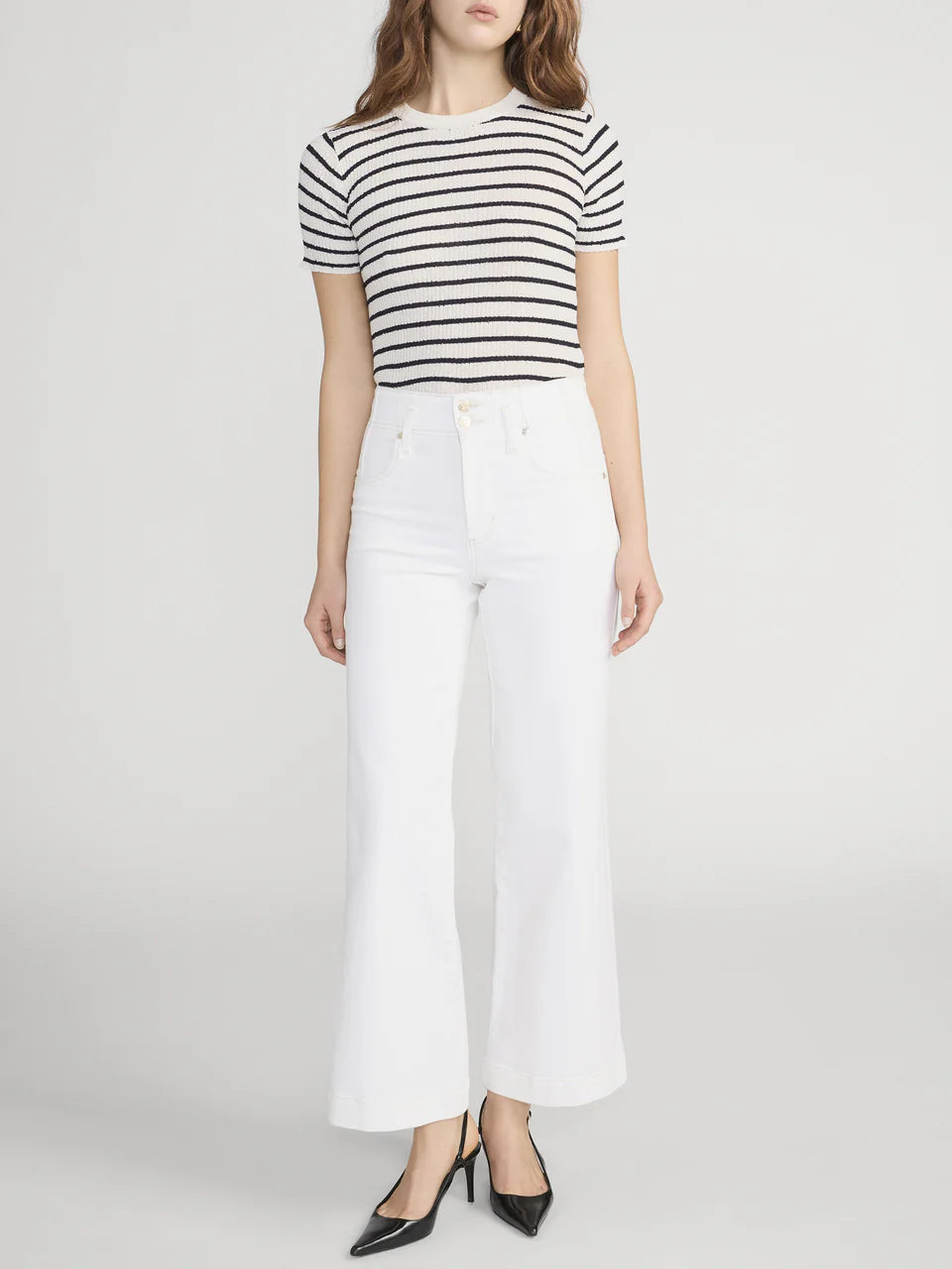 Frame The Seamed Wide Trouser Crop - Au Natural