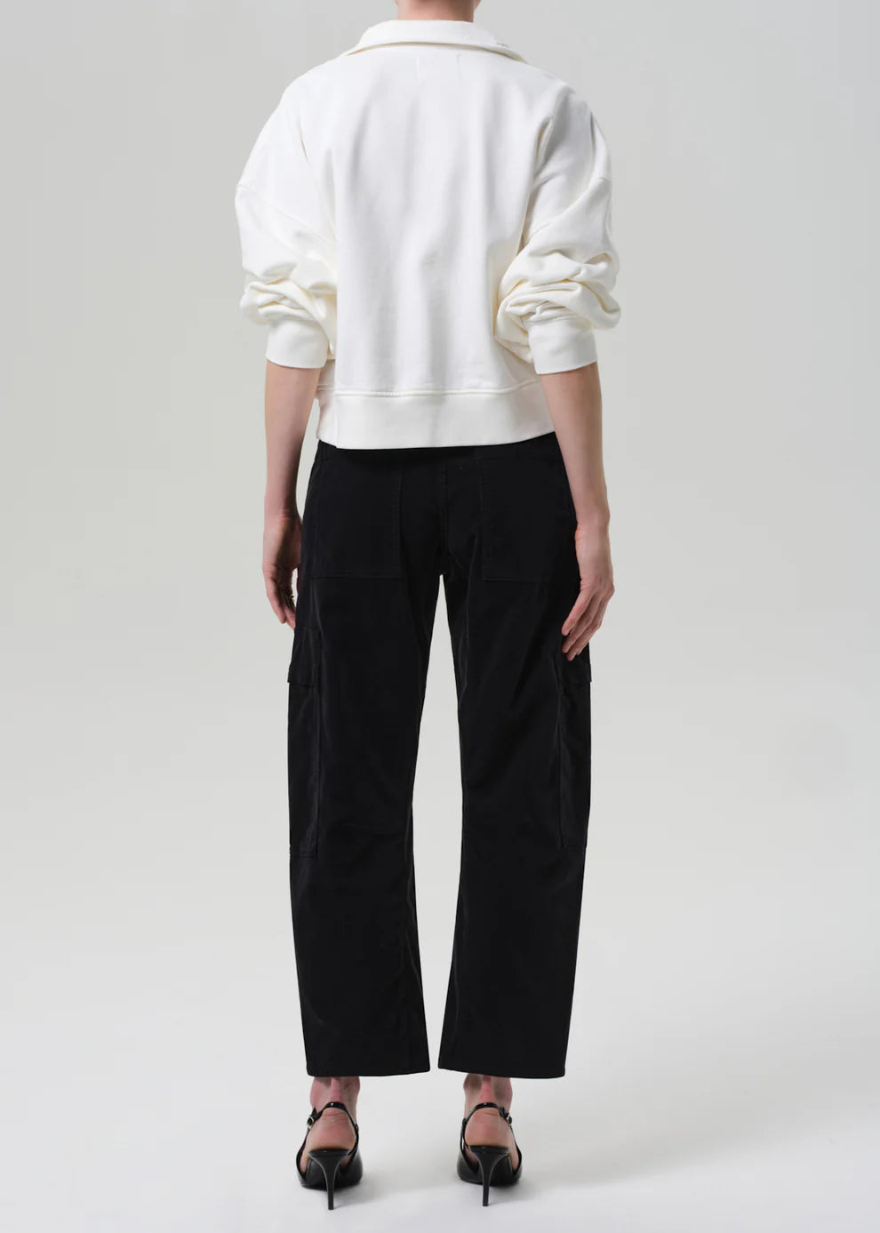 Citizens Of Humanity Marcelle Low Slung Easy Cargo Corduroy - Charcoal