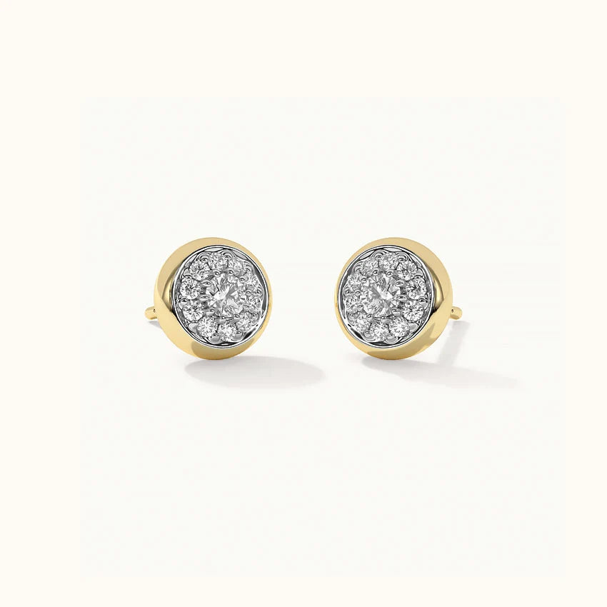 HYOU Round Cluster Dainty Diamond Earrings