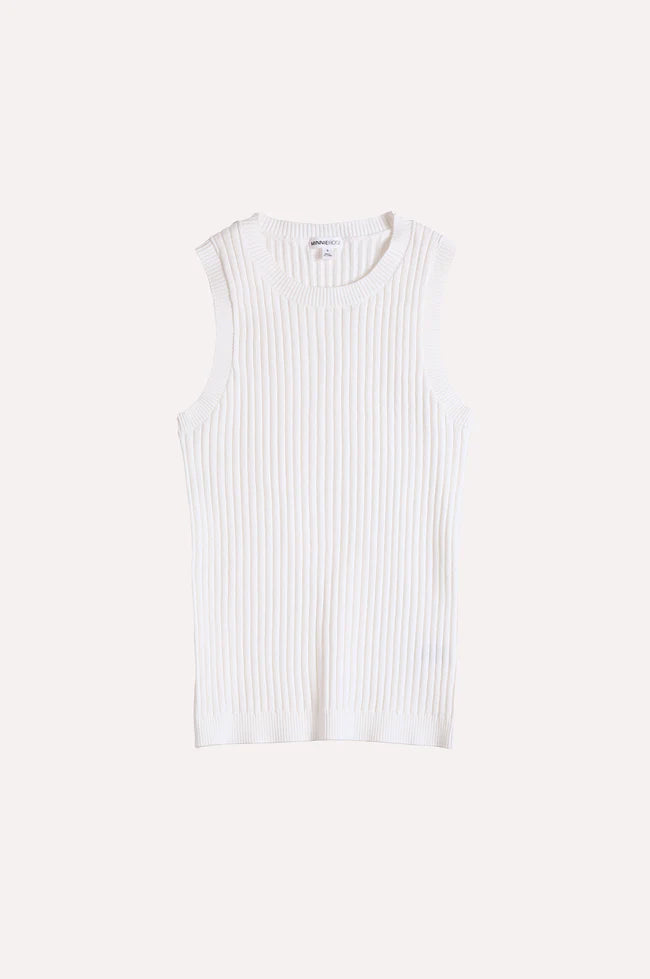 Minnie Rose Viscose Ribbed Pointelle Tank