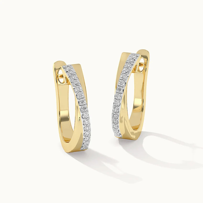 Hyou Criss Cross Diamond Hoops