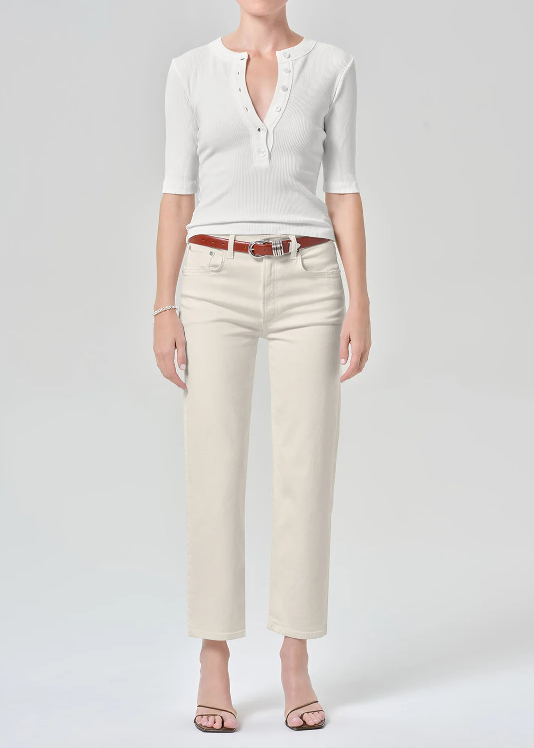 Citizens of Humanity Palma Straight Clean Hem Jean - Almond