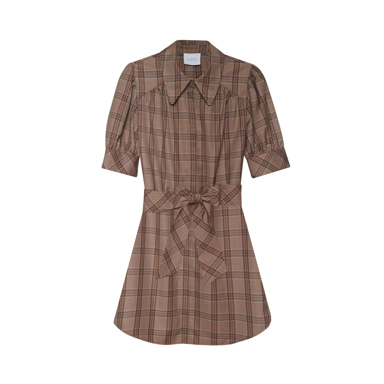 We Are Sundays Mocha Plaid Kambry Dress