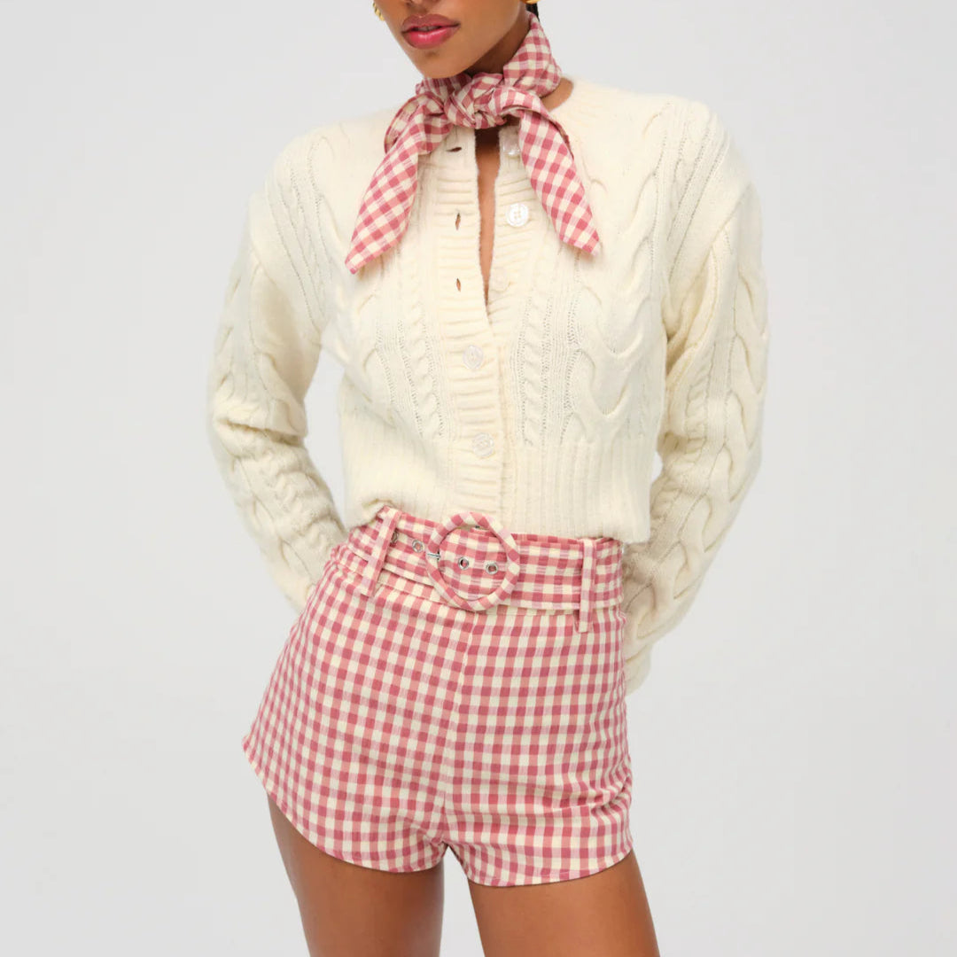 For Love & Lemons Camille Cable Knit Cardigan