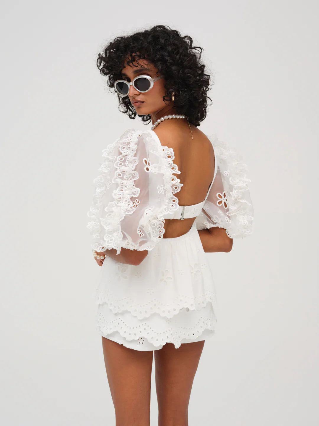 For Love & Lemons Daisy Eyelet Top