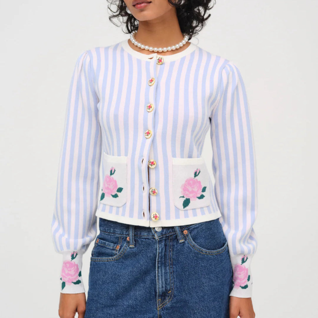 For Love & Lemons Edie Jacquard Knit Cardigan