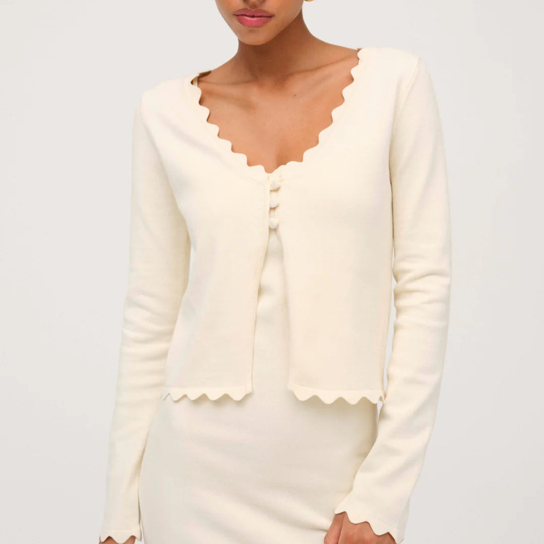 For Love & Lemons Sisi Scallop Knit Cardigan