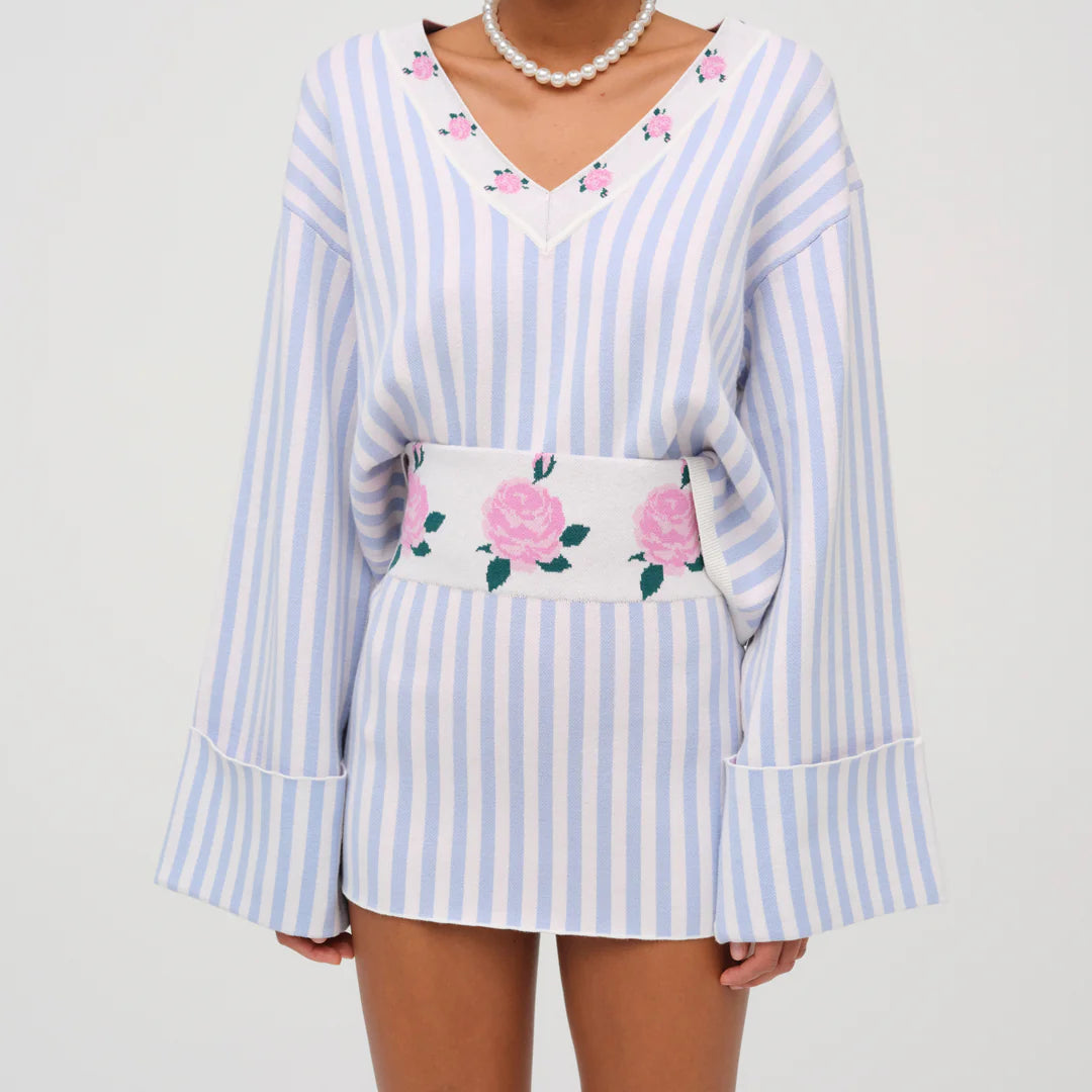 For Love & Lemons Edie Jacquard Knit Mini Skirt