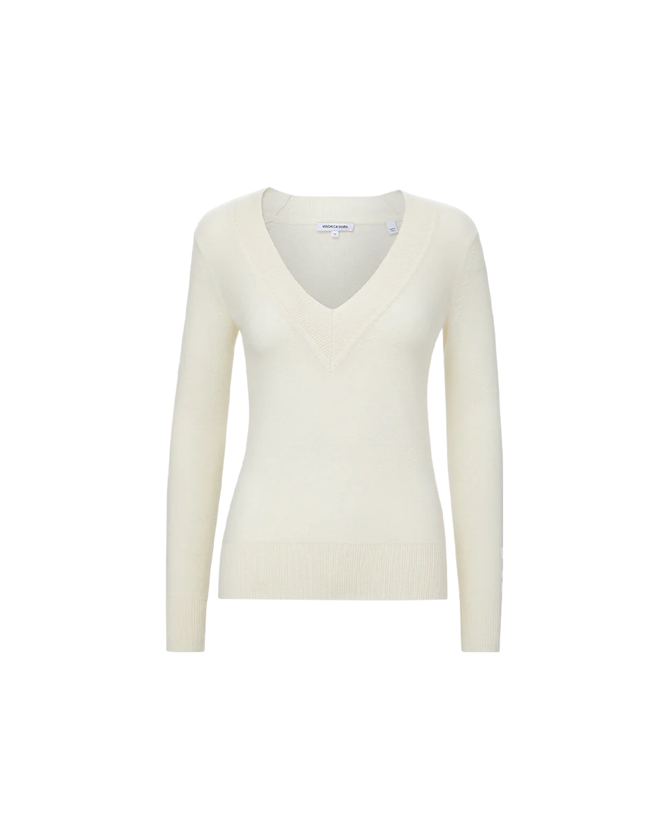 Veronica Beard Coleta V-Neck Cashmere Sweater