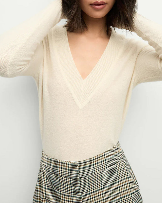 Veronica Beard Coleta V-Neck Cashmere Sweater