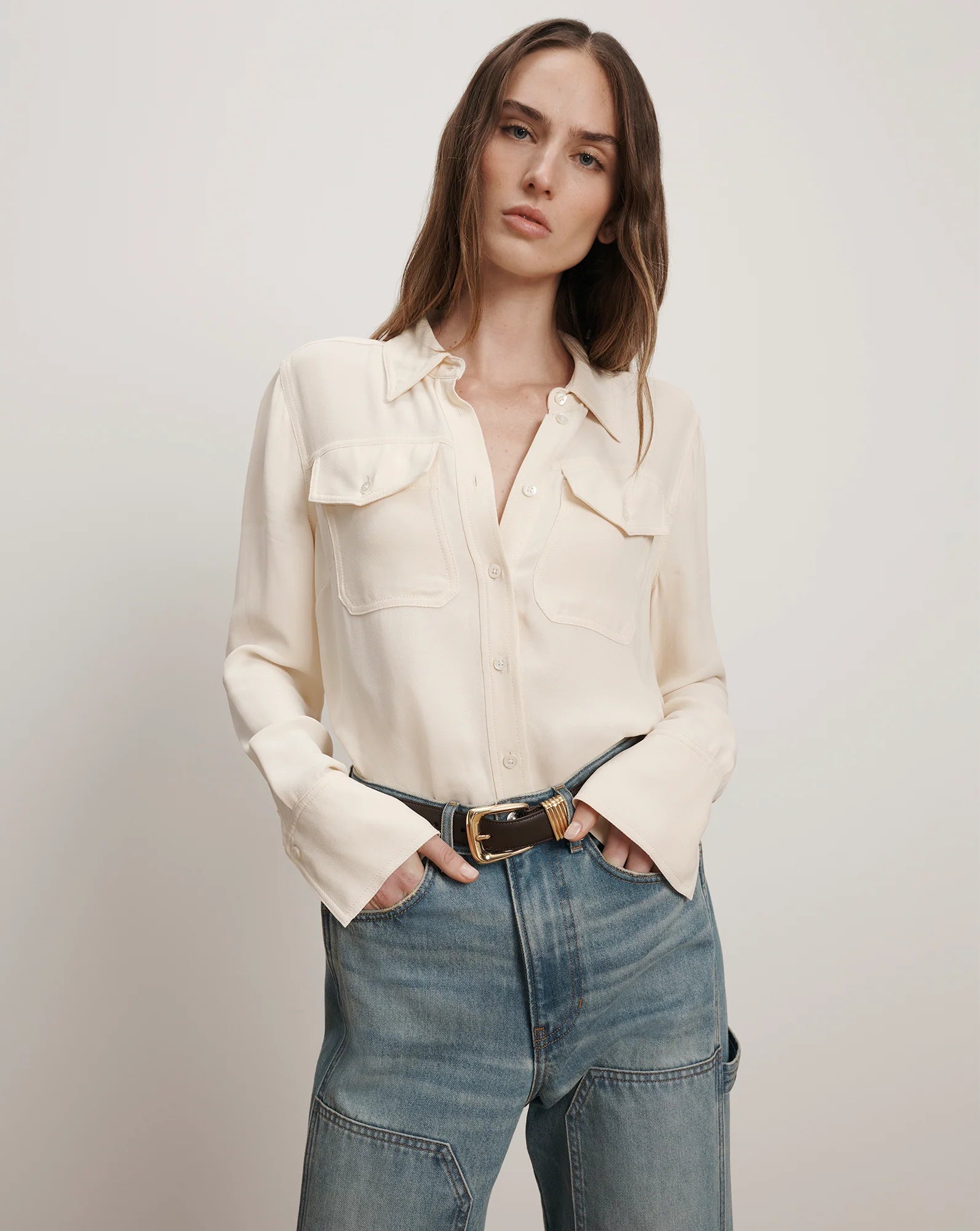 Veronica Beard Pepper Button-Down Blouse