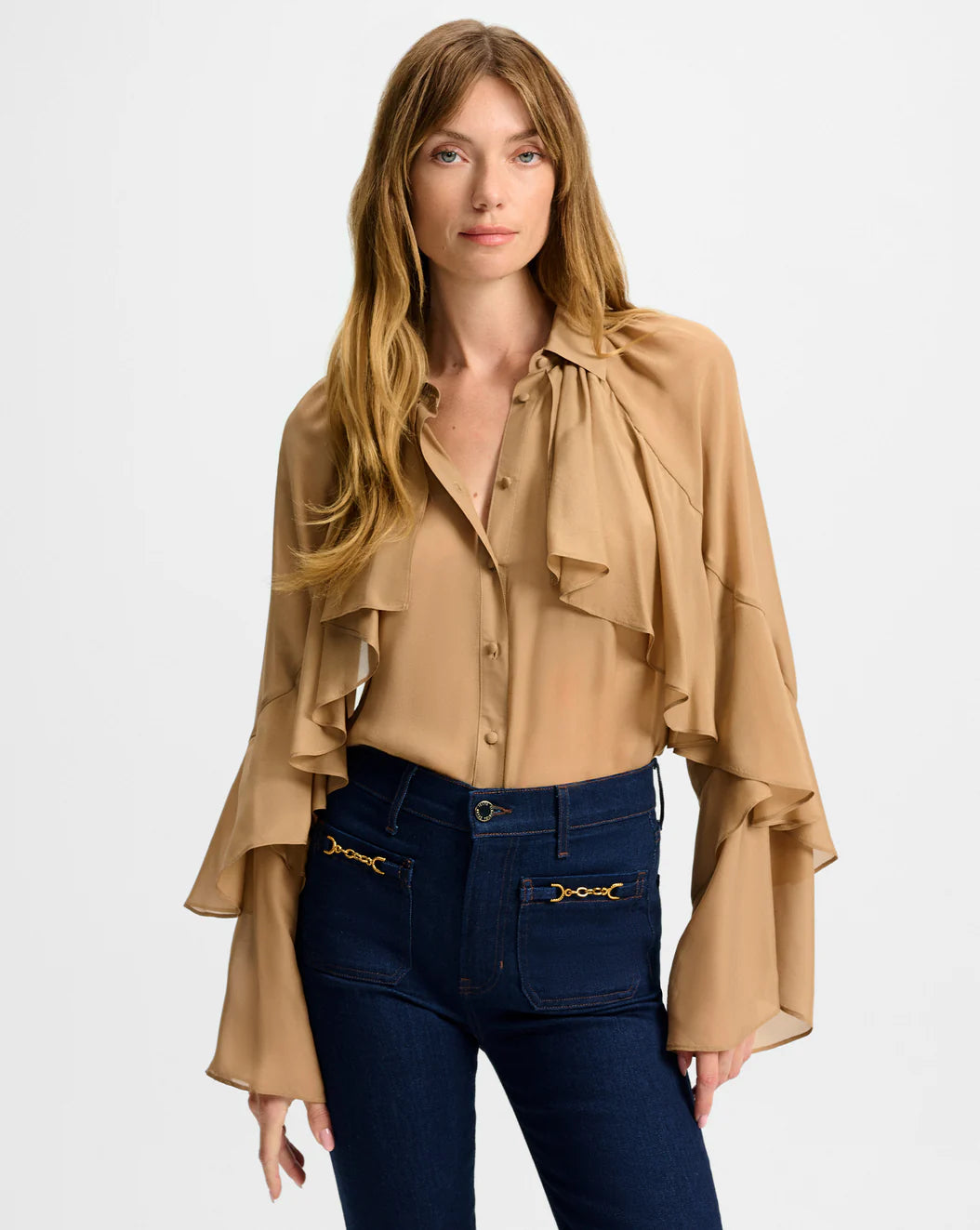 Veronica Beard Demaris Blouse - Brown Sugar