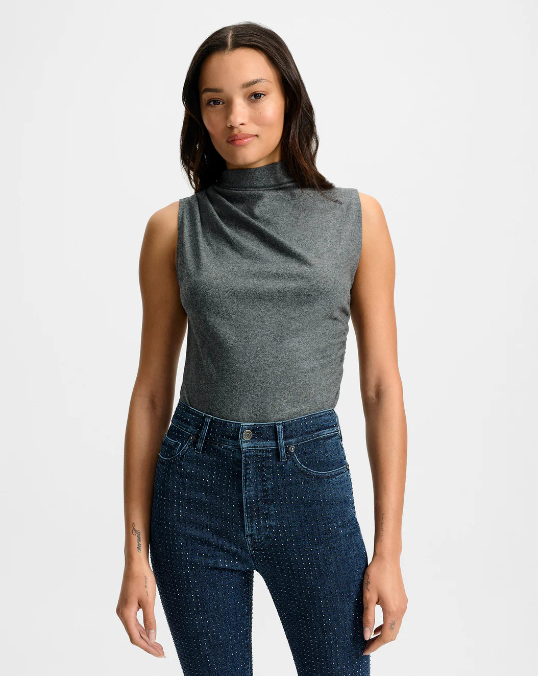 Veronica Beard Mylie Mock-Neck Tank Top